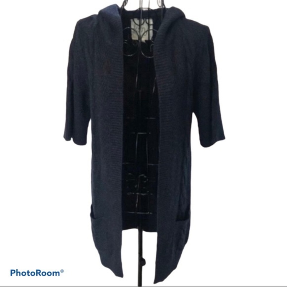 Kenji Angora Blend Short Sleeve Open Cardigan Sz S